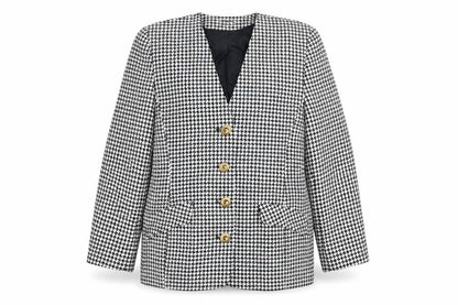 Fellini Women's Black Houndstooth Blazer Size 14