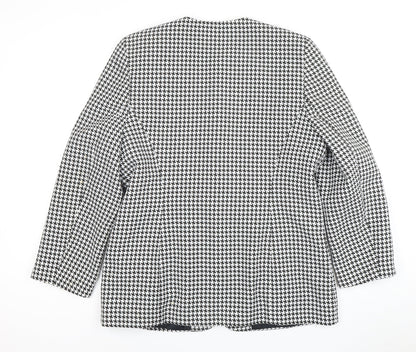 Fellini Women's Black Houndstooth Blazer Size 14