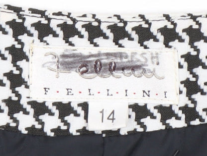 Fellini Women's Black Houndstooth Blazer Size 14