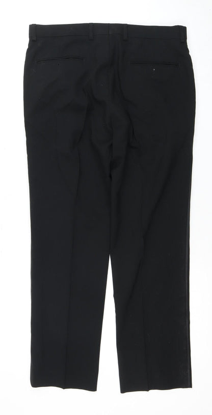 Moss 1851 Black Classic Men's Wool Trousers Size 32