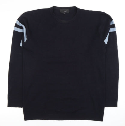 LUCA Men's Black Pullover Jumper, L, Crew Neck