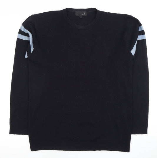 LUCA Men's Black Pullover Jumper, L, Crew Neck