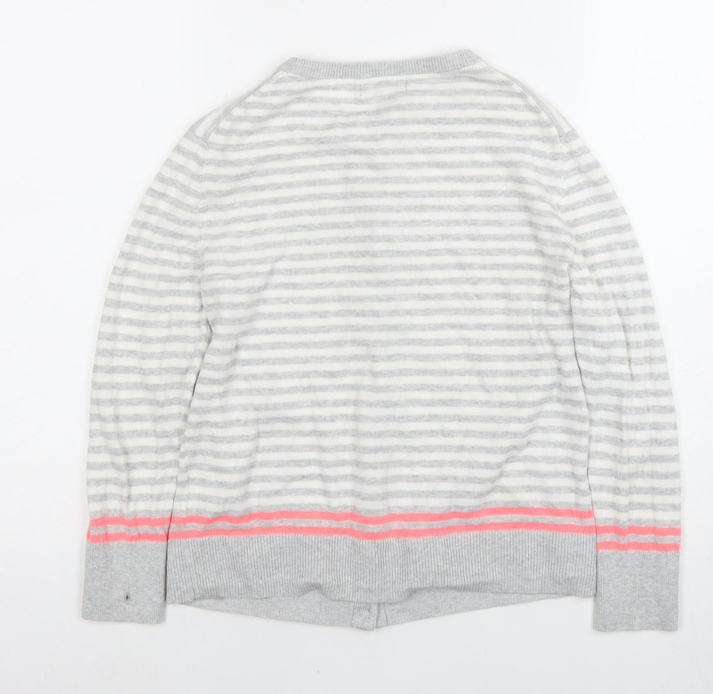 Gap Women’s Grey Striped Cardigan, Size S, Cotton Knit