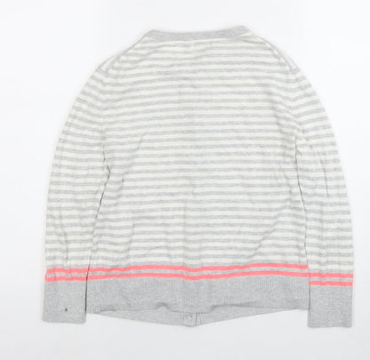 Gap Women’s Grey Striped Cardigan, Size S, Cotton Knit