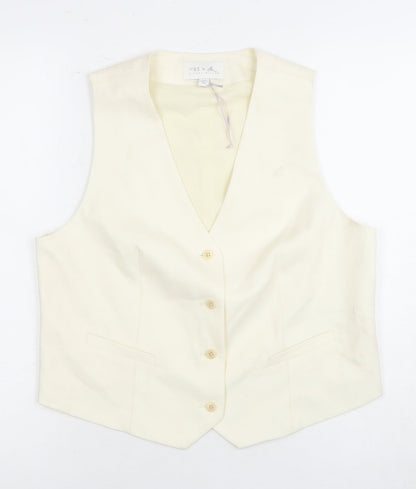 Ivory Wool Blend Suit Waistcoat Women Size 12