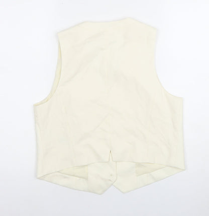Ivory Wool Blend Suit Waistcoat Women Size 12
