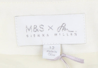 Ivory Wool Blend Suit Waistcoat Women Size 12