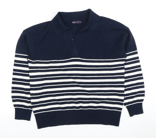 Womens UK Size M Marks and Spencer Blue Pullover Jumper