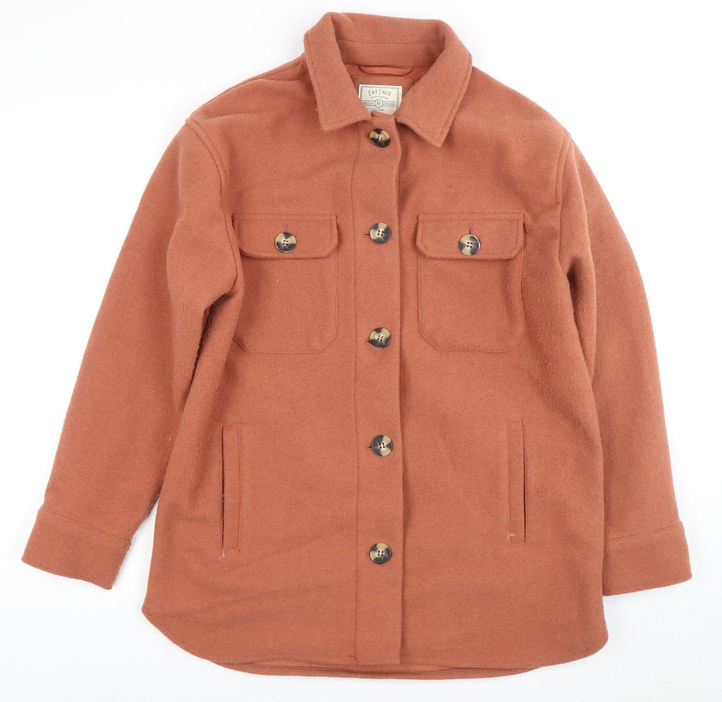 Fat Face Women's Brown Wool Jacket, Size 10, Casual Autumn/Winter