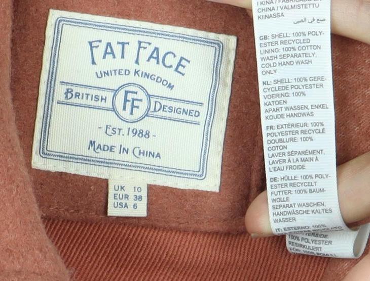 Fat Face Women's Brown Wool Jacket, Size 10, Casual Autumn/Winter