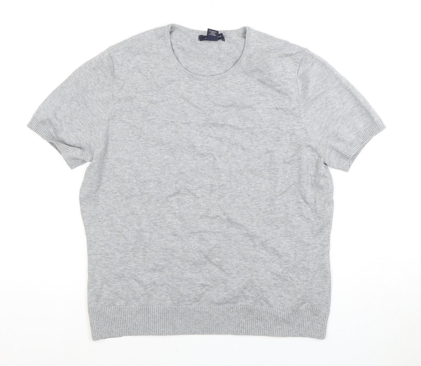 Lands' End Grey Basic Crew Neck T-Shirt - Unisex M