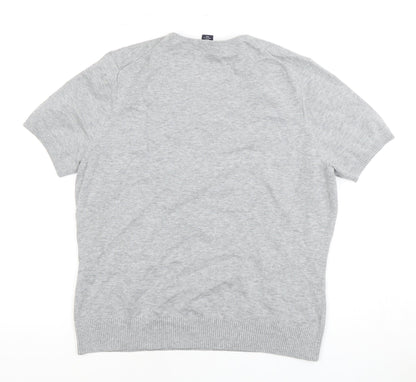 Lands' End Grey Basic Crew Neck T-Shirt - Unisex M