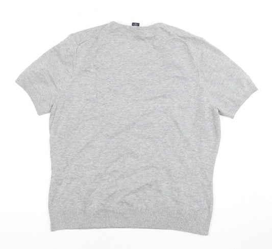 Lands' End Grey Basic Crew Neck T-Shirt - Unisex M