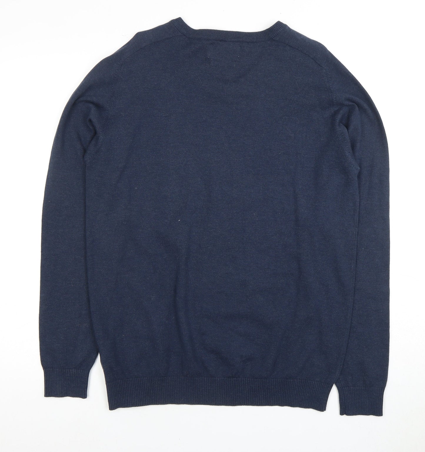 Jack & Jones Men's Blue V-Neck Pullover Jumper - Size M