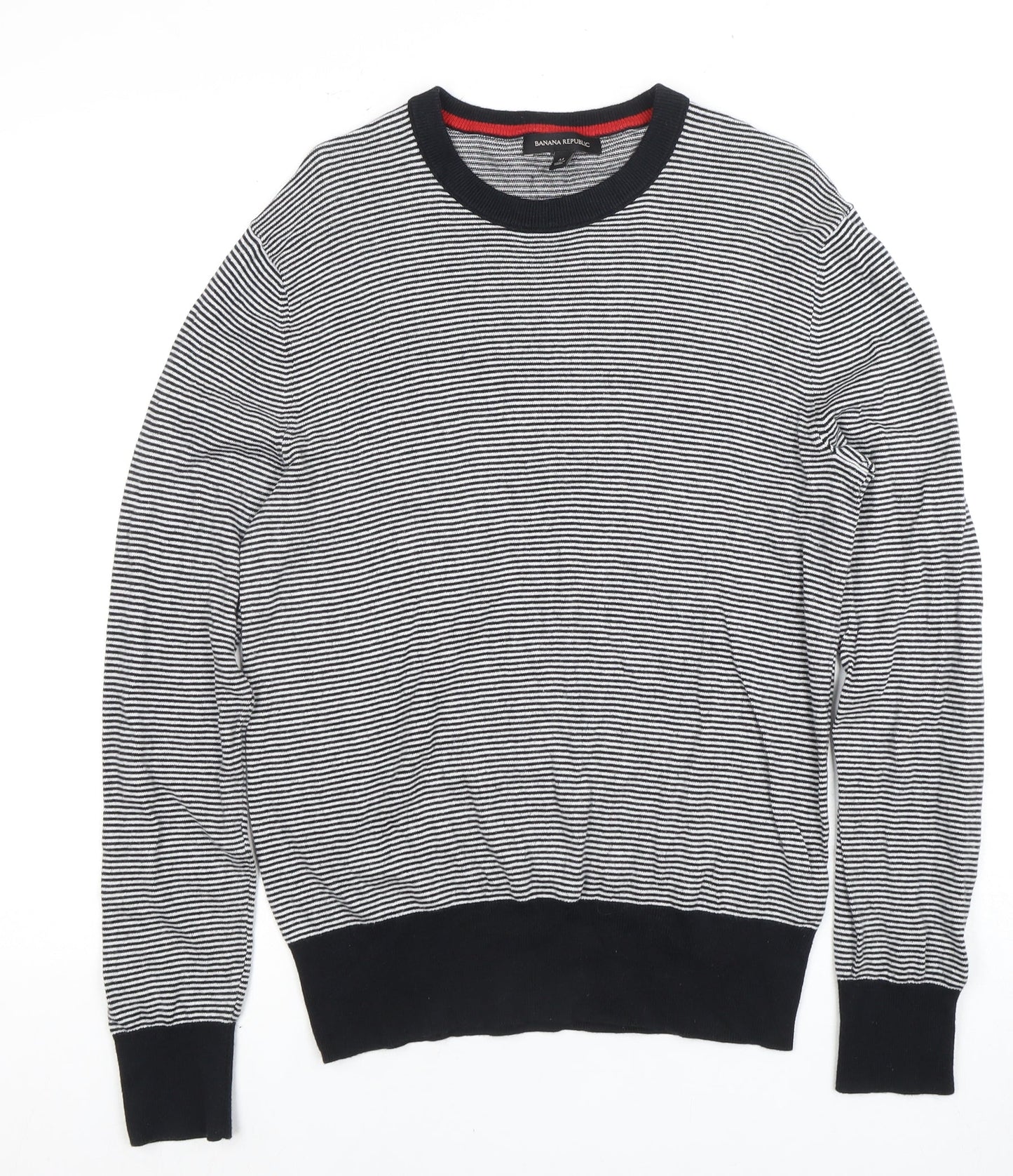 Banana Republic Men's Black Striped Pullover Jumper M