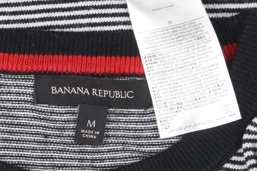Banana Republic Men's Black Striped Pullover Jumper M