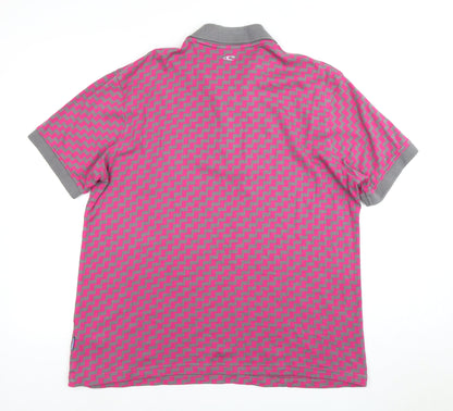 O'Neill Men's Pink Geometric Polo Shirt XL