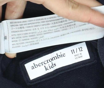 Abercrombie Kids Girls Black Hoodie 11-12Y Pullover Casual