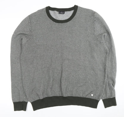 Jeff Banks Men's Green XL Herringbone Pullover Jumper