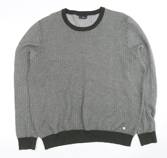 Jeff Banks Men's Green XL Herringbone Pullover Jumper