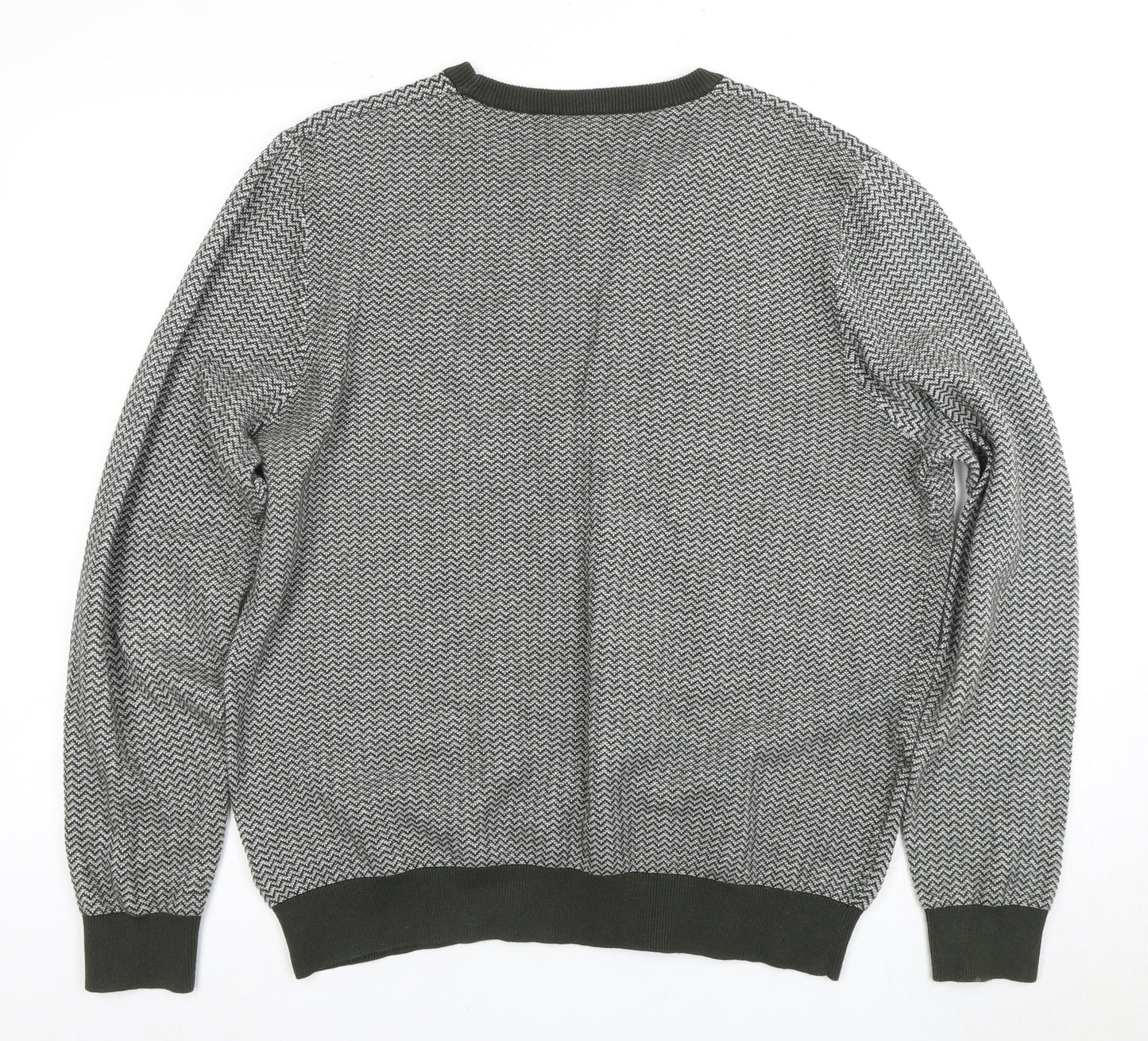 Jeff Banks Men's Green XL Herringbone Pullover Jumper