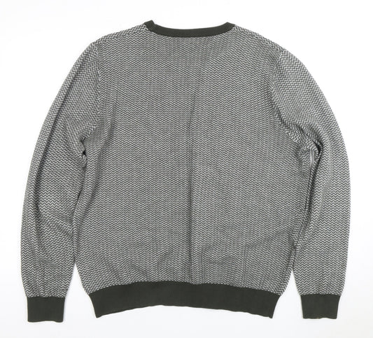 Jeff Banks Men's Green XL Herringbone Pullover Jumper