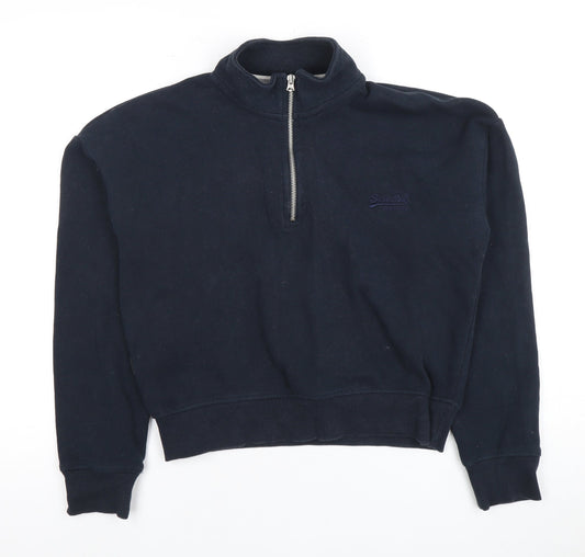 Superdry Women's Blue Full Zip Sweatshirt, Size 8, Casual