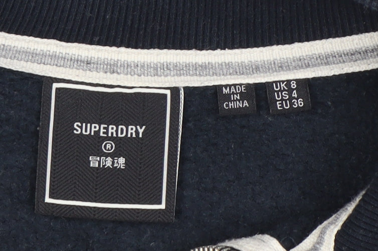 Superdry Women's Blue Full Zip Sweatshirt, Size 8, Casual