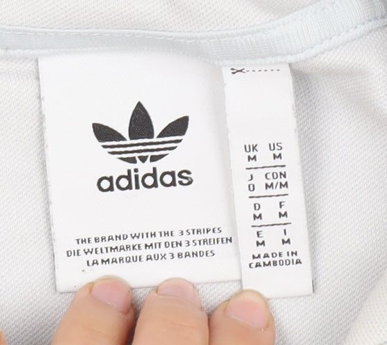 Adidas Unisex Blue Pullover Hoodie, Size M, Colourblock