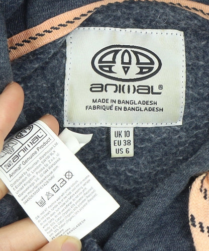 Animal Women's Blue Hoodie Size 10 Pullover with Logo