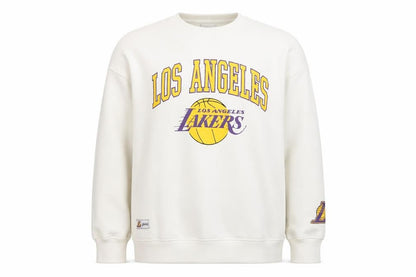 Front view of NBA unisex adults white pullover sweatshirt l