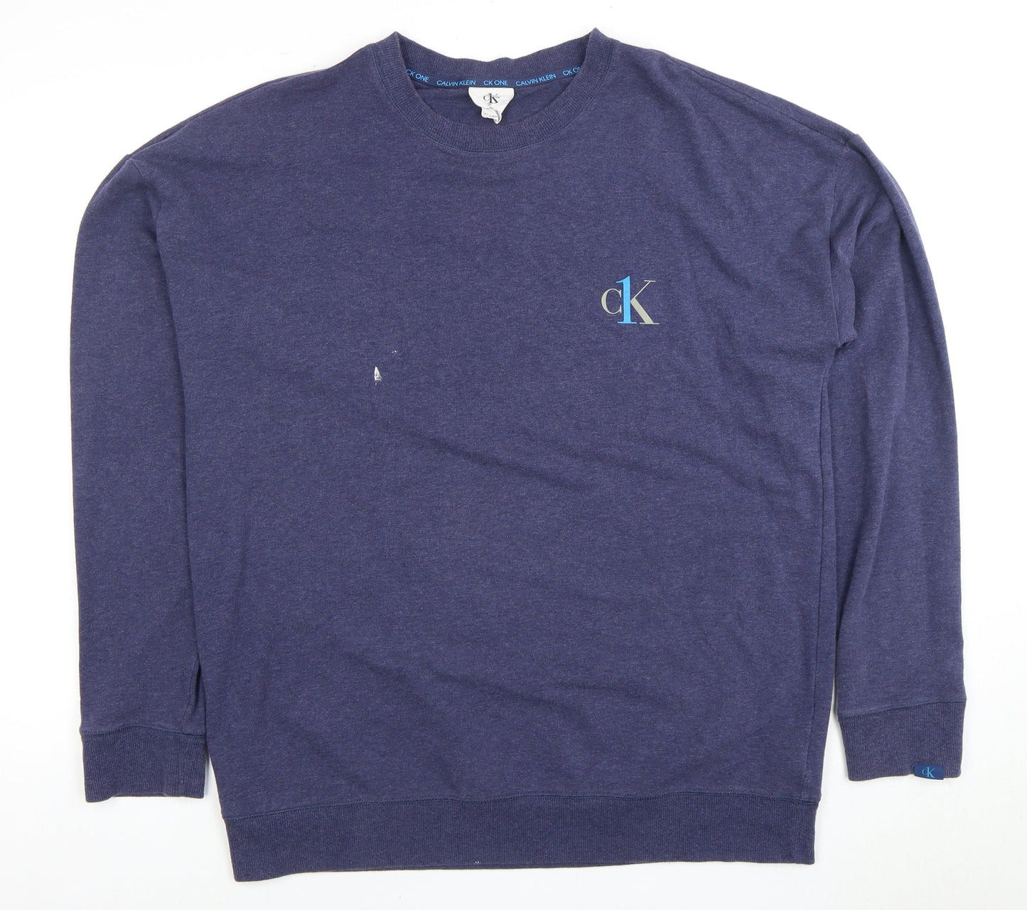 Mens UK Size L Calvin Klein Blue Pullover Sweatshirt