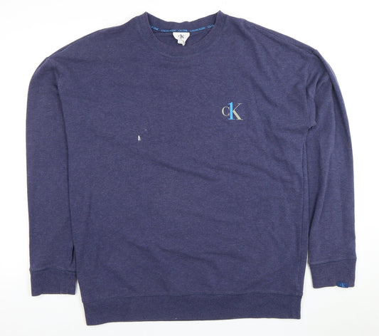 Mens UK Size L Calvin Klein Blue Pullover Sweatshirt