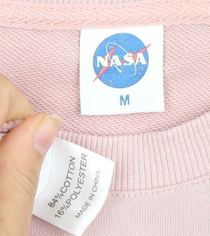 NASA Pink Unisex Sweatshirt M Pullover Crew Neck