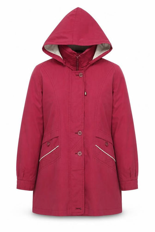 Womens UK Size 14 David Barry Red Rain Coat