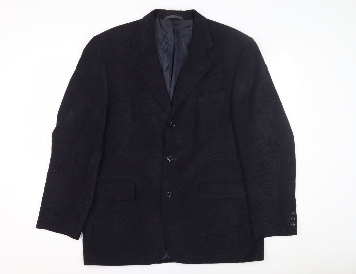 Mens UK Size 42 in Pinstripe Black Single-Breasted