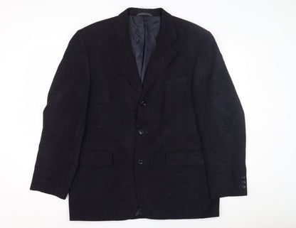 Mens UK Size 42 in Pinstripe Black Single-Breasted