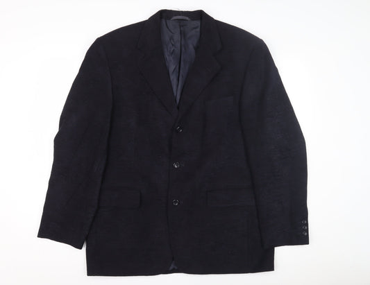 Mens UK Size 42 in Pinstripe Black Single-Breasted