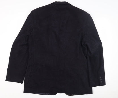 Mens UK Size 42 in Pinstripe Black Single-Breasted
