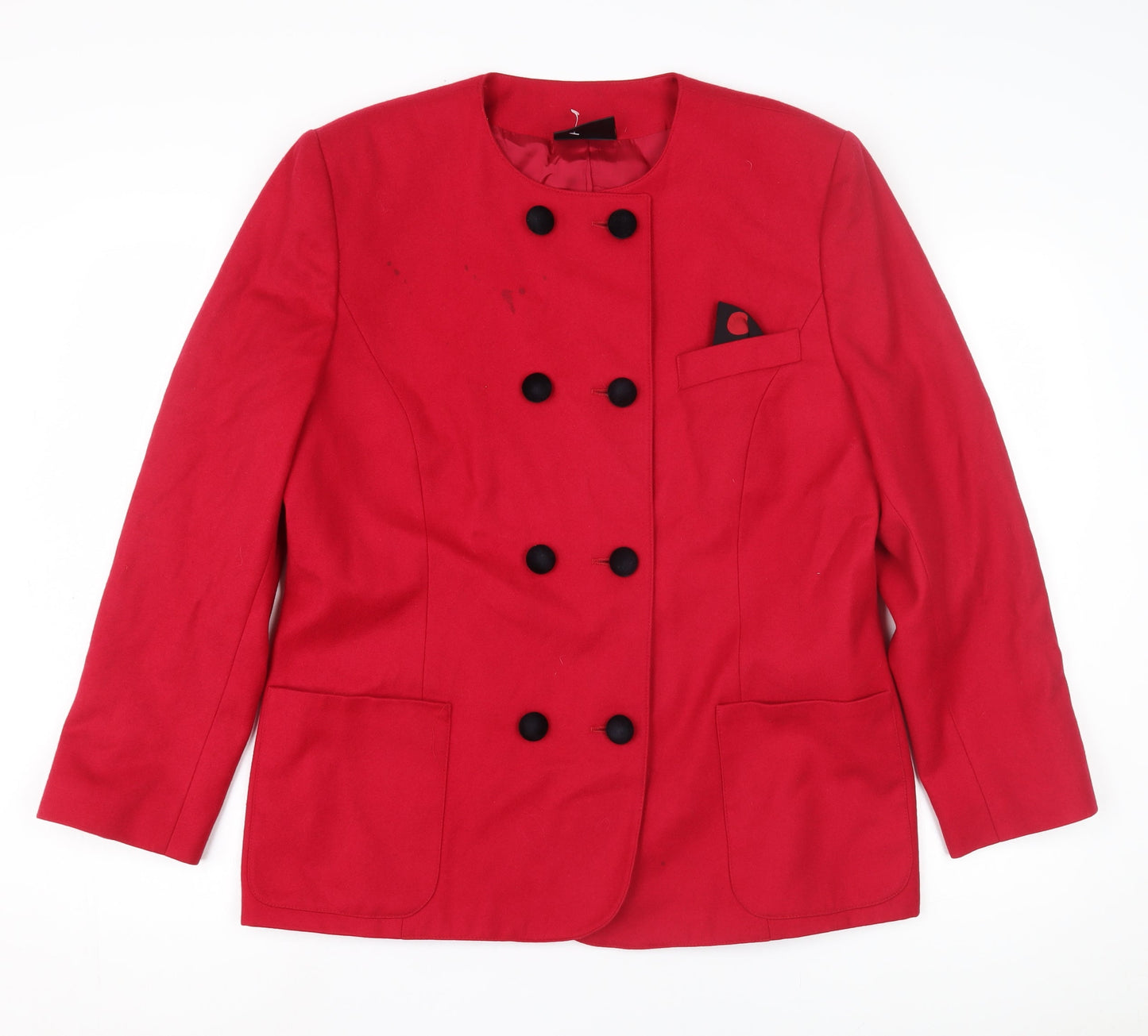 Barucci Women's Red Wool Double-Breasted Coat