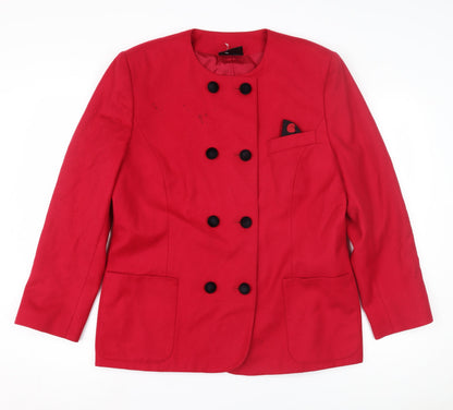 Barucci Women's Red Wool Double-Breasted Coat