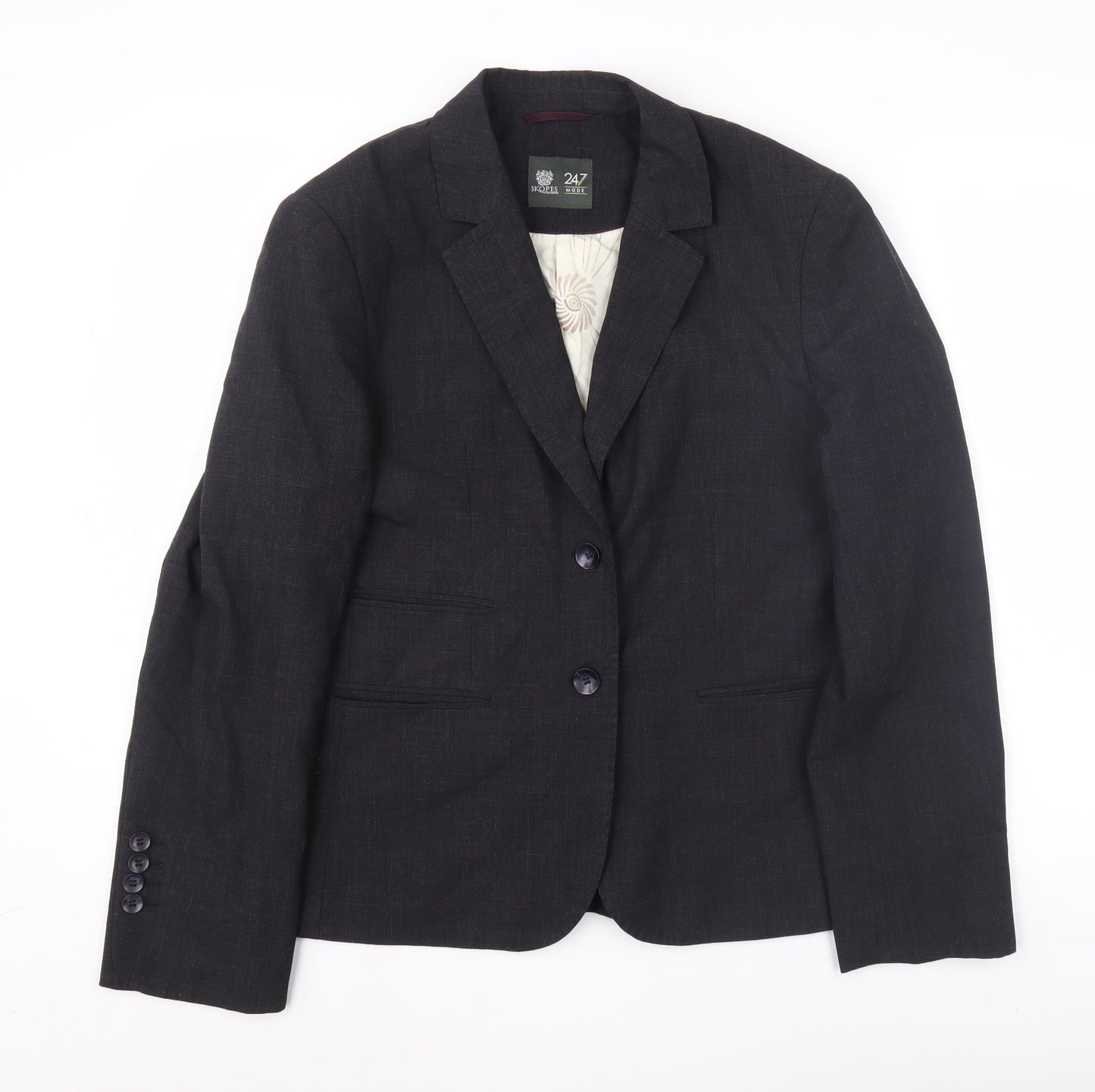 Skopes Women's Black Wool Blend Blazer, Button Closure