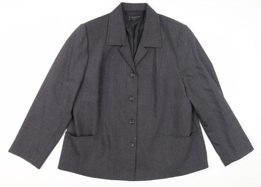 Womens UK Size 18 No Data Grey Basic Jacket