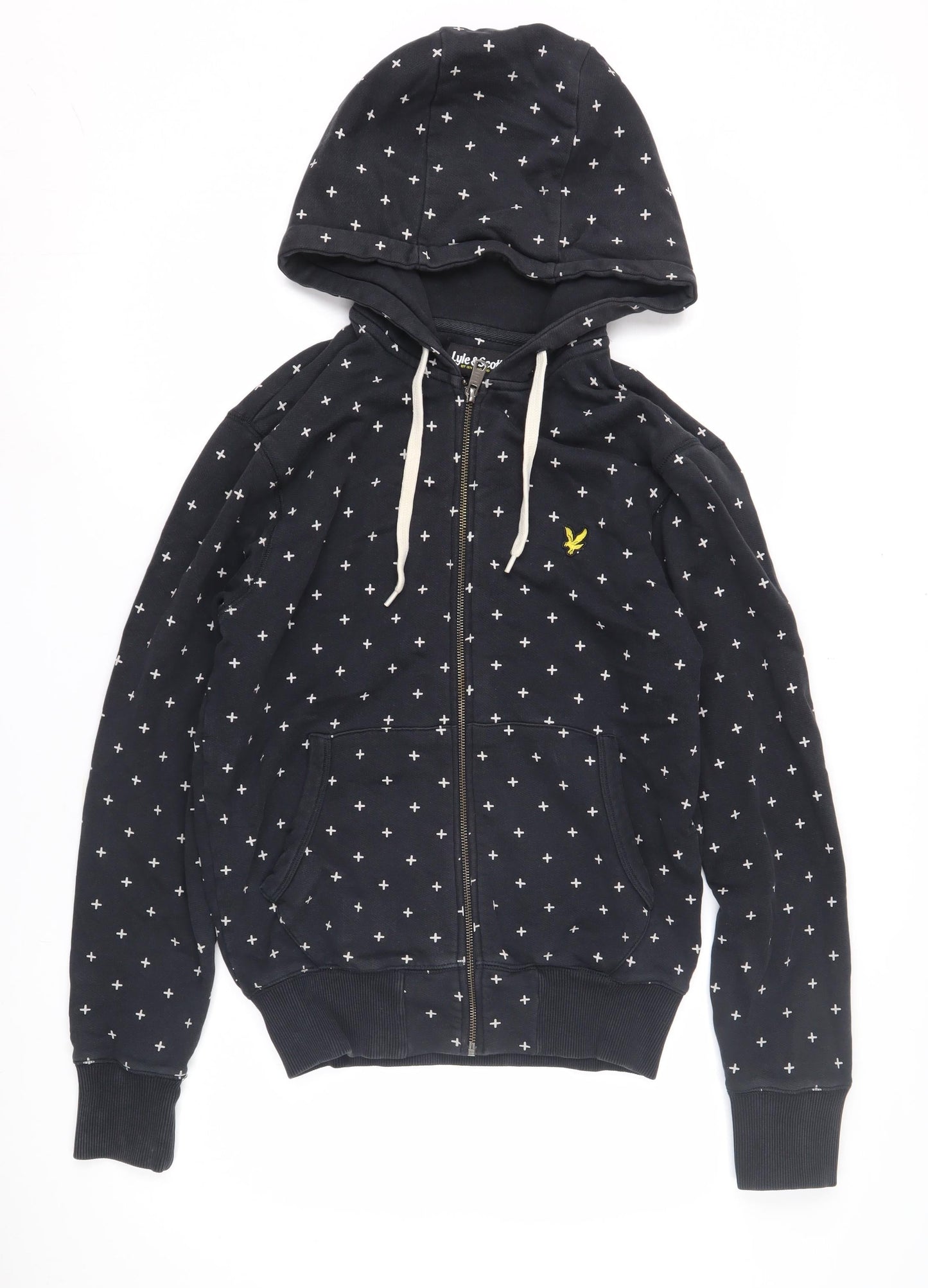 Mens UK Size S Lyle & Scott Black Full Zip Hoodie