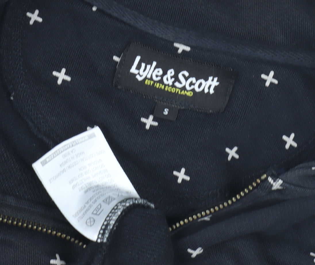 Mens UK Size S Lyle & Scott Black Full Zip Hoodie