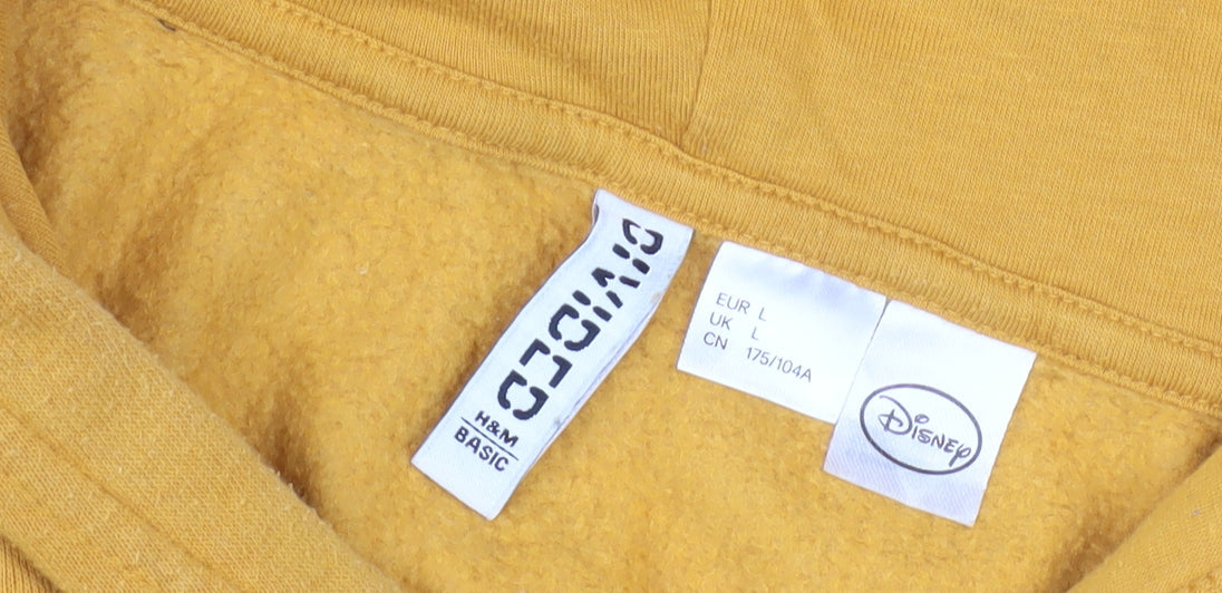 H&M Women's Yellow Disney Hoodie L - Pullover Casual Wear