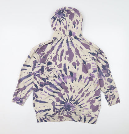 H&M Girls Purple Tie-Dye Hoodie, Size 12, Urban Style