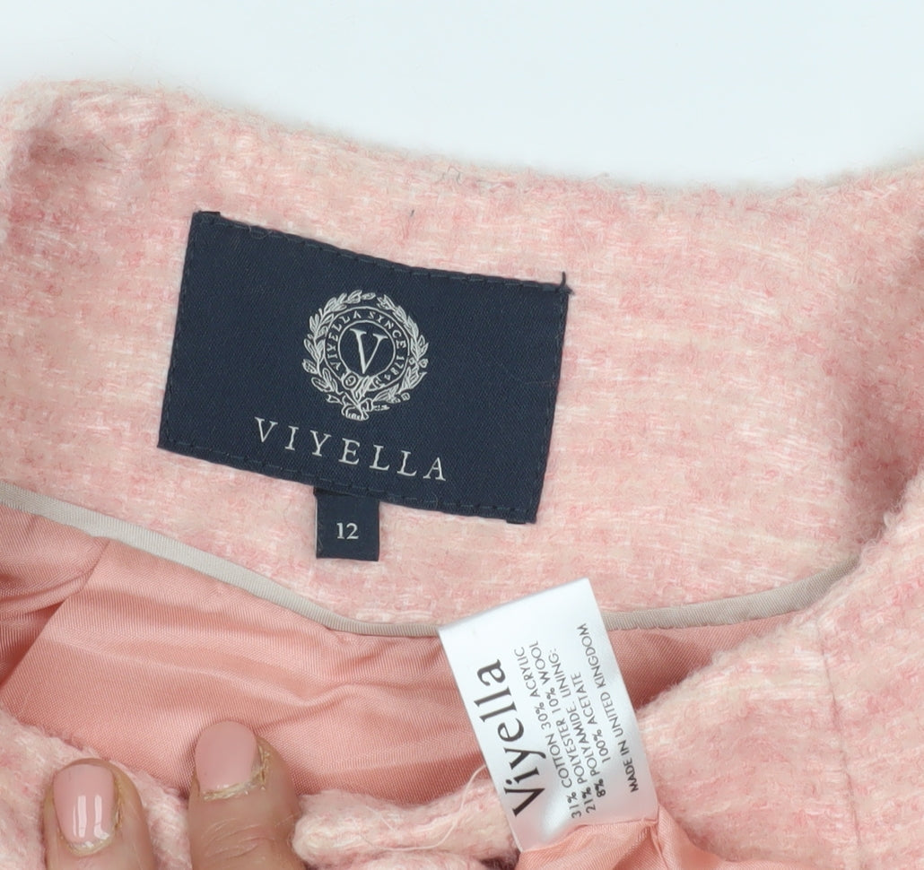 Womens UK Size 12 Viyella Pink Basic Jacket