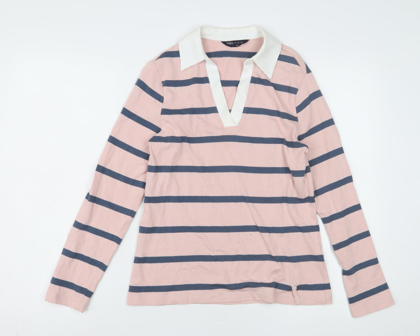 Womens UK Size 8 Marks and Spencer Pink Jersey Polo