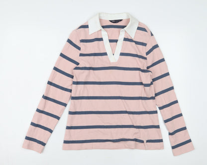 Womens UK Size 8 Marks and Spencer Pink Jersey Polo